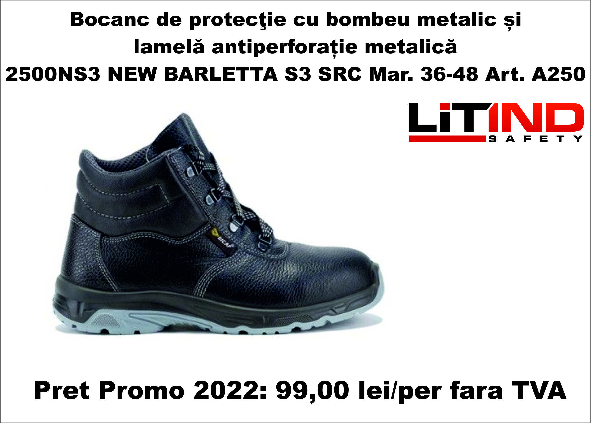 Bocanc de protecţie 2500NS3 NEW BARLETTA S3 SRC Art. A250
